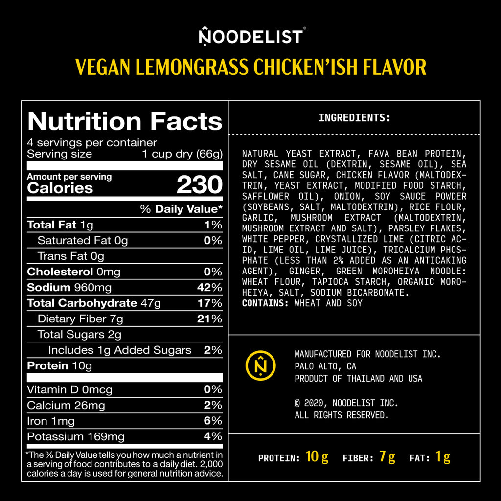 Noodelist Lemongrass Vegan Chicken'ish / 4-Pack